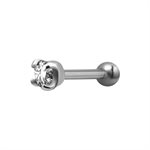 One side internal barbell with prong setting stone