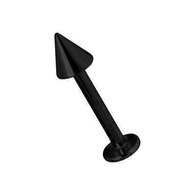 Black titanium labret with cone