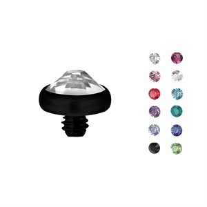 Black titanium internal spare replacement jewelled disc