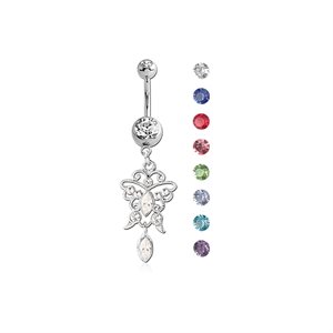 Jewelled navel banana with butterfly