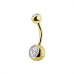 Pre-sterilized 24k gold plated double jewelled navel banana