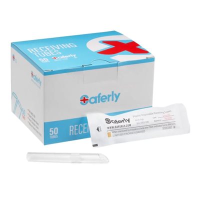 Disposable plastic angled receiving tubes - 50 pcs Disposable plastic angled receiving tubes - 50 pcs