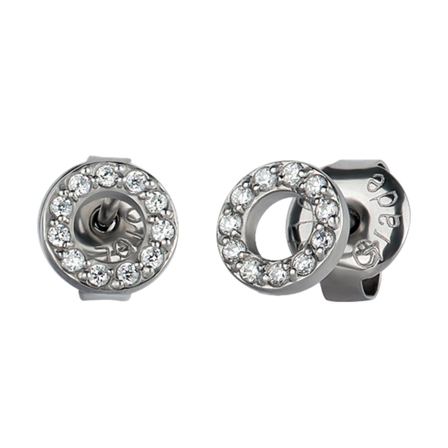 Boucles d'oreilles rondes avec pierres Boucles d'oreilles rondes avec pierres