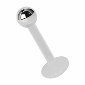 Bioplast labret with steel ball