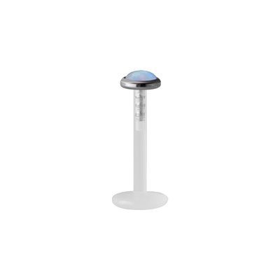 Labret push in en Bioplast avec disque opale en titanium Labret push in en Bioplast avec disque opale en titanium