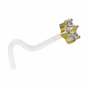 Bioplast nosebone with 18k gold jewelled flower