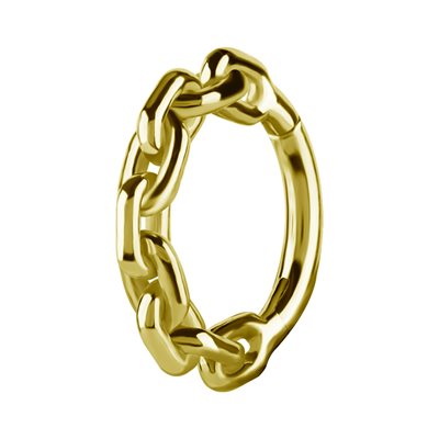 Anneau clicker en or 18k avec maillons de chaîne Anneau clicker en or 18k avec maillons de chaîne
