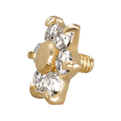Attache interne en or 18k avec une pierre griffée Attache interne en or 18k avec une pierre griffée
