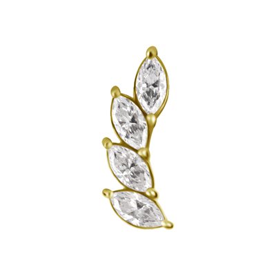 Attache interne en or 18k avec une marquise et zircons Attache interne en or 18k avec une marquise et zircons
