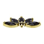 Attache interne en or 18k en forme de marquise avec pierres