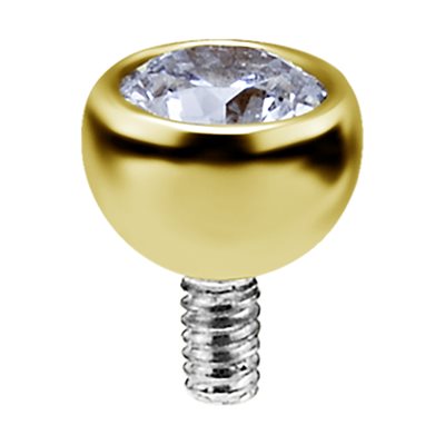 Boule interne en or 18k avec zircon premium Boule interne en or 18k avec zircon premium