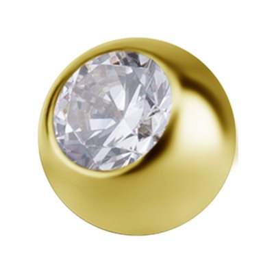 Boule en or 18k avec zircon premium Boule en or 18k avec zircon premium