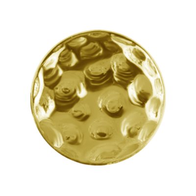 Disque martelé sans filet en or 18k Disque martelé sans filet en or 18k