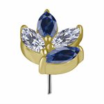 18k gold threadless attachment with premium zirconia