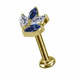 18k gold threadless attachment with premium zirconia