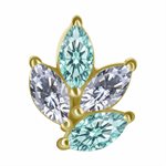 18k gold threadless attachment with premium zirconia