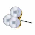 18K gold threadless trinity attachment w. freshwater pearls