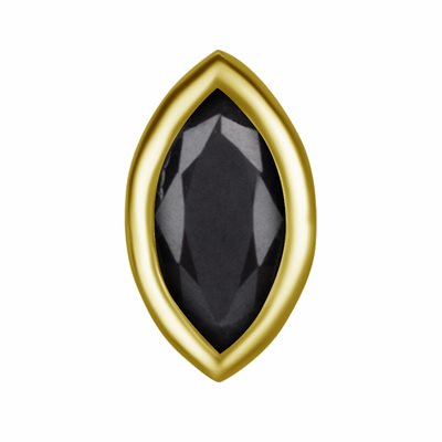 18k gold threadless marquise attachment w. premium zirconia