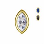 18k gold threadless marquise attachment w. premium zirconia