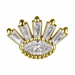 18K gold threadless attachment set with premium zirconia