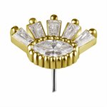 18K gold threadless attachment set with premium zirconia