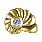 18k gold threadless attachment with jewelled nautilus