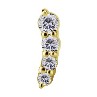 Attache interne sans filet en or 18k avec zircons premium Attache interne sans filet en or 18k avec zircons premium