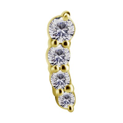 Attache interne sans filet en or 18k avec zircons premium Attache interne sans filet en or 18k avec zircons premium