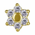 18k gold threadless flower attachment w. premium zirconia