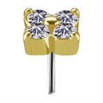 18k gold threadless jewelled quad attachment