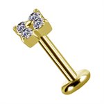 18k gold threadless jewelled quad attachment