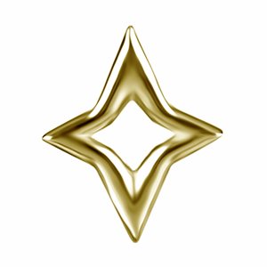 18k gold threadless attachment with star shape