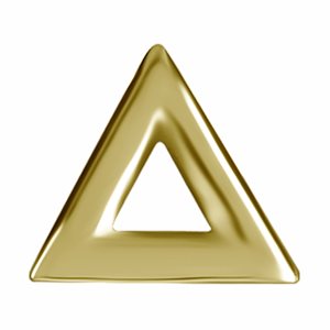 18k gold threadless attachment with triangle shape