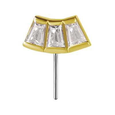 Attache sans filet en or 18k avec pierres p. helix vertical Attache sans filet en or 18k avec pierres p. helix vertical