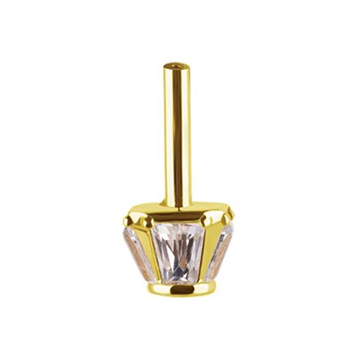 Tige de barbell sans filet en or 18k pour helix vertical Tige de barbell sans filet en or 18k pour helix vertical