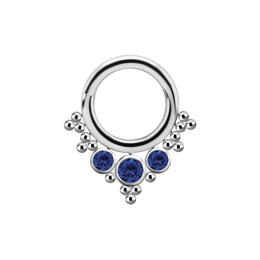 Anneau clicker en titanium avec zircon premium Anneau clicker en titanium avec zircon premium