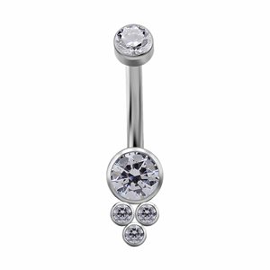 Titanium internal cluster navel banana with premium zirconia