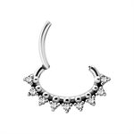 Anneau oval clicker avec des pierres pour daith
