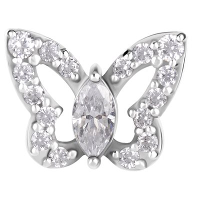 Attache sans filet en CoCr avec un papillon et des pierres Attache sans filet en CoCr avec un papillon et des pierres
