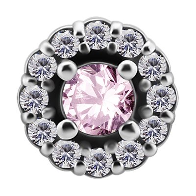 Attache sans filet en CoCr avec des zircons premium Attache sans filet en CoCr avec des zircons premium