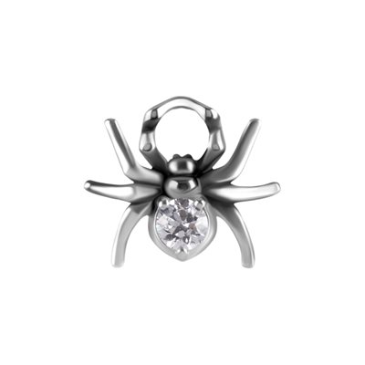 Pendentif araignée en CoCr pour clicker avec pierre Pendentif araignée en CoCr pour clicker avec pierre