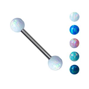 Barbell with opals