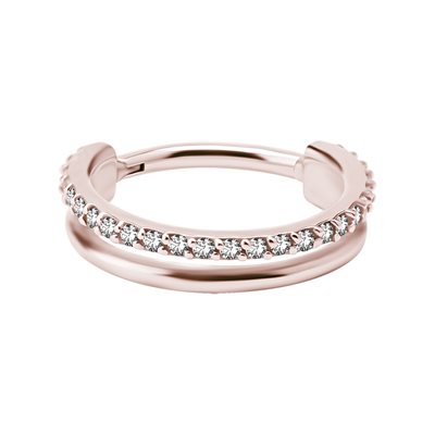 Anneau continu avec pierres plaqué or rose 24k Anneau continu avec pierres plaqué or rose 24k