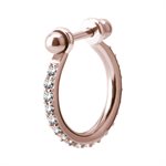 24k rose gold plated jewelled conch ring with barbell