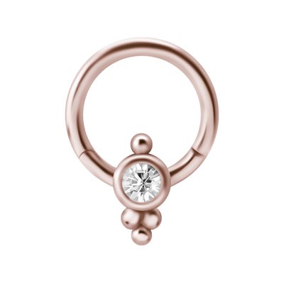 Anneau clicker plaqué or rose 24k avec une pierre Anneau clicker plaqué or rose 24k avec une pierre
