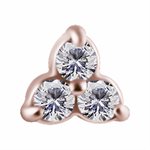 Attache interne plaquée or rose 24k motif Trinity et pierres