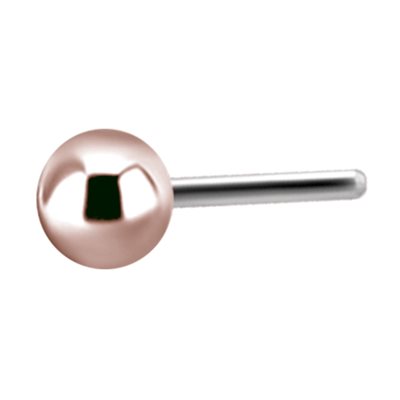 Attache sans filet en or rose 18k avec une boule Attache sans filet en or rose 18k avec une boule