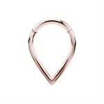 Anneau clicker plaqué or rose 24k en V avec bras articulé