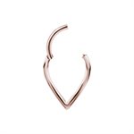 Anneau clicker plaqué or rose 24k en V avec bras articulé