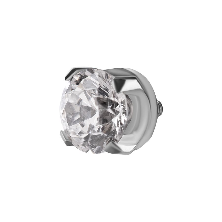 Attache interne en titanium avec un zircon premium Attache interne en titanium avec un zircon premium